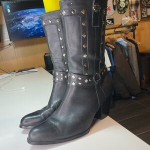 Harley-Davidson Black Studded Heeled Boots